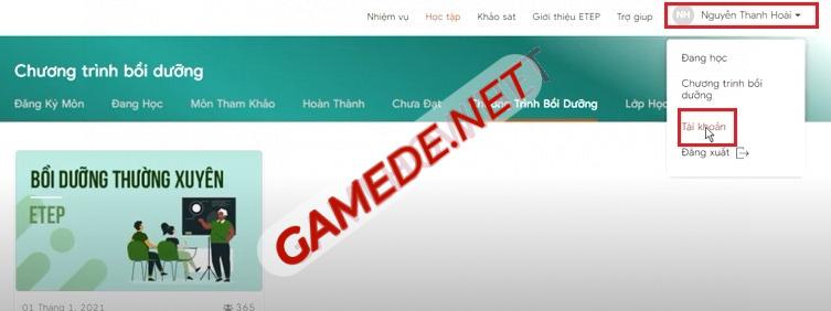 cach dang nhap tap huan boi duong giao vien 4 Gamede.net - Trang thông tin Game Nhanh