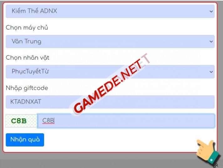nhap code kiem the adnx 2 gamede net 1 Gamede.net - Trang thông tin Game Nhanh